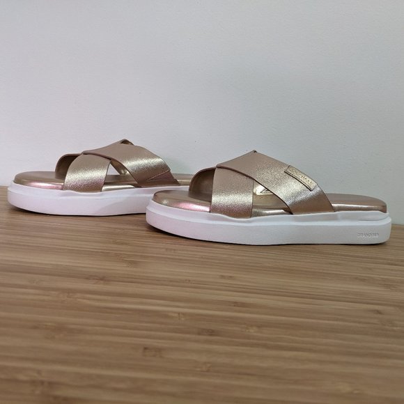 Cole Haan Rose Gold Platform Slides – Worn Once, Stylish & Comfortable - Picture 2 of 4